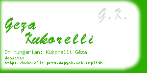 geza kukorelli business card