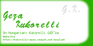 geza kukorelli business card